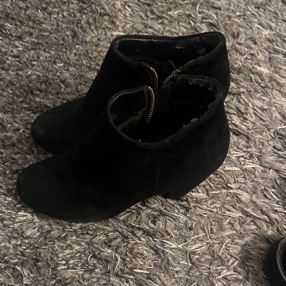 Steve Madden Black Suede Ankle Booties